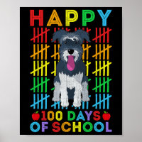 Miniature Schnauzer Dog Student Happy 100 Tage der