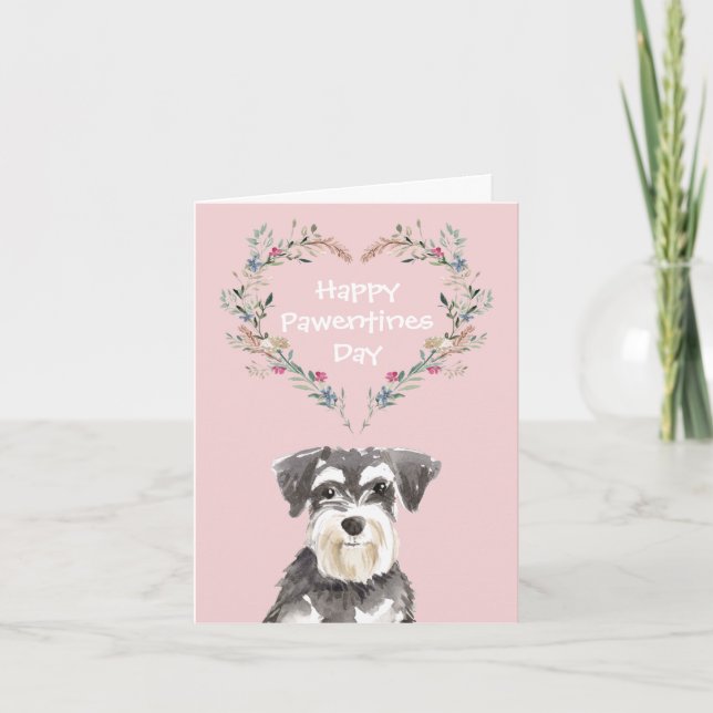 Miniature Schnauzer Dog Valentines Feiertagskarte (Vorderseite)