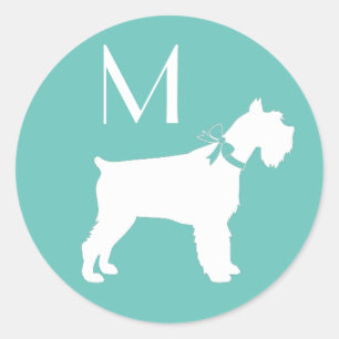 Miniature Schnauzer Doppy Runder Aufkleber