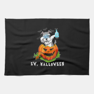 Miniature Schnauzer Ew Halloween Pumpkin Washing Geschirrtuch