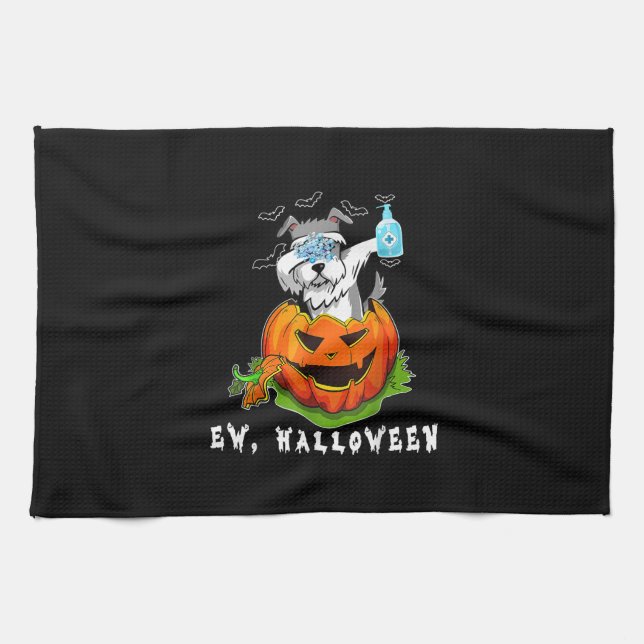 Miniature Schnauzer Ew Halloween Pumpkin Washing Geschirrtuch (Horizontal)