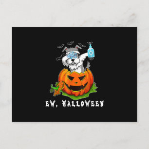 Miniature Schnauzer Ew Halloween Pumpkin Washing Postkarte
