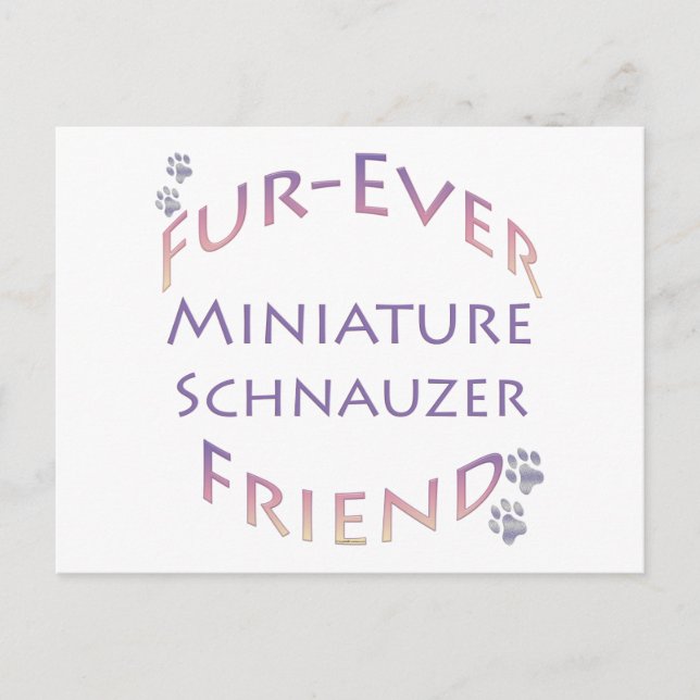 Miniature Schnauzer Furever Postkarte (Vorderseite)