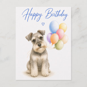 Miniature Schnauzer Geburtstag Postkarte