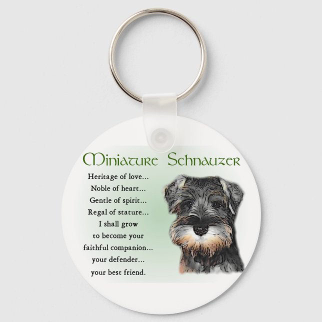 Miniature Schnauzer Geschenke Schlüsselanhänger (Vorderseite)