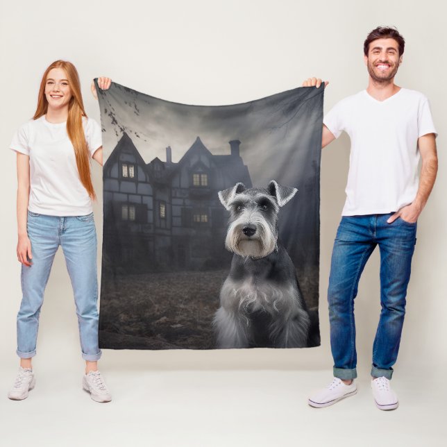 Miniature Schnauzer Halloween Beängstigend Fleecedecke (Beispiel)