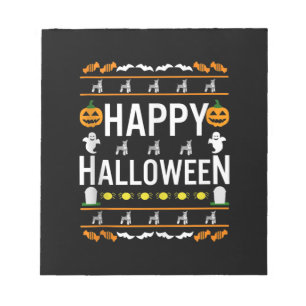 Miniature Schnauzer Halloween Lazy Ugly Costume Notizblock