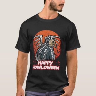 Miniature Schnauzer Happy Halloween Kostümskelett T-Shirt