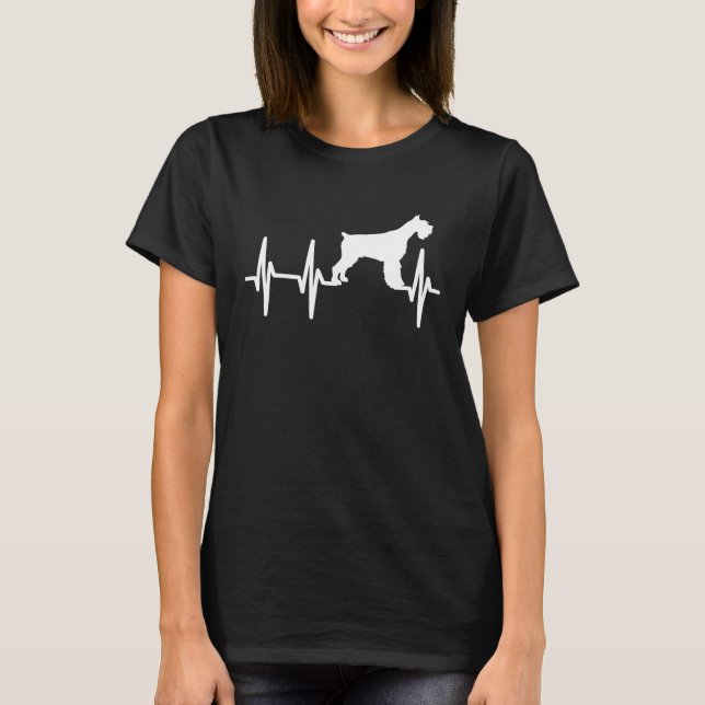 Miniature Schnauzer Heartbeat Dog Mum Dad T-Shirt (Vorderseite)