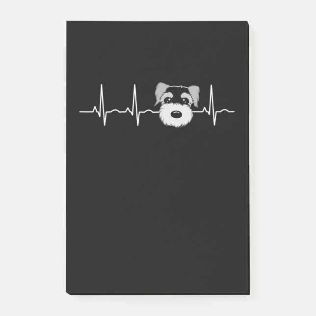 Miniature Schnauzer Heartbeat Mini Schnauzer Face Post-it Klebezettel (Vorderseite)