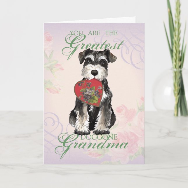 MIniature Schnauzer Herzgrandma Karte (Vorderseite)