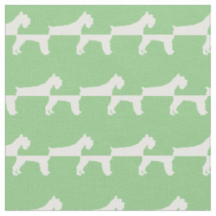 Miniature Schnauzer Hund Silhouette Pet Sage Green Stoff