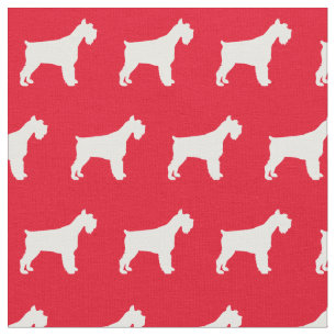 Miniature Schnauzer Hund Silhouette Roter Hund Stoff
