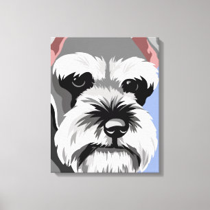 Miniature-Schnauzer-Leinwandkunst Leinwanddruck