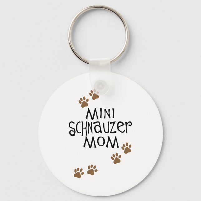 Miniature Schnauzer-Mama Schlüsselanhänger (Vorderseite)