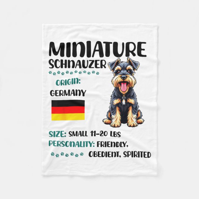Miniature Schnauzer Origin Funny Mini Schnauzer Lo Fleecedecke (Vorderseite)