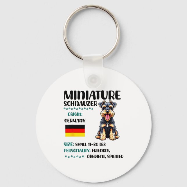 Miniature Schnauzer Origin Funny Mini Schnauzer Lo Schlüsselanhänger (Vorderseite)