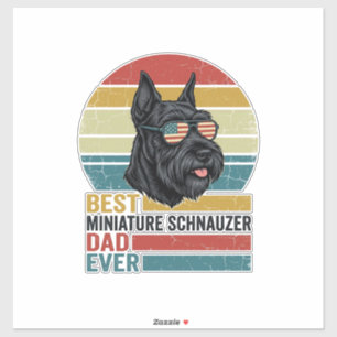 Miniature Schnauzer Papa Vintage Patriotisches T-S Aufkleber