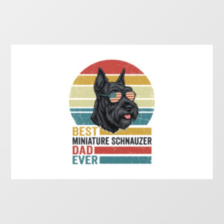 Miniature Schnauzer Papa Vintage Patriotisches T-S Fensteraufkleber