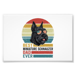 Miniature Schnauzer Papa Vintage Patriotisches T-S Fotodruck