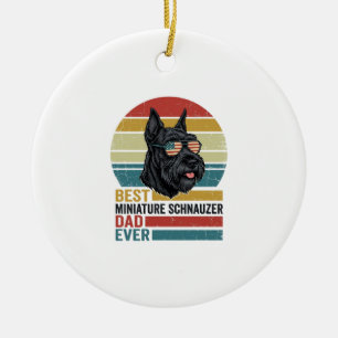 Miniature Schnauzer Papa Vintage Patriotisches T-S Keramik Ornament