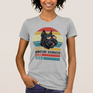 Miniature Schnauzer Papa Vintage Patriotisches T-S T-Shirt