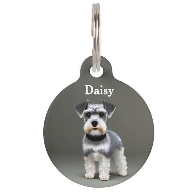Miniature Schnauzer Personalize Haustiermarke (Vorderseite)
