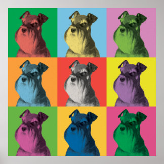 Miniature Schnauzer Pop-Art-Poster Poster