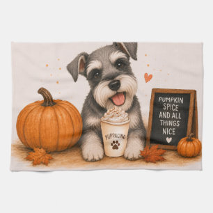 Miniature Schnauzer Pumpkin Spice Geschirrtuch