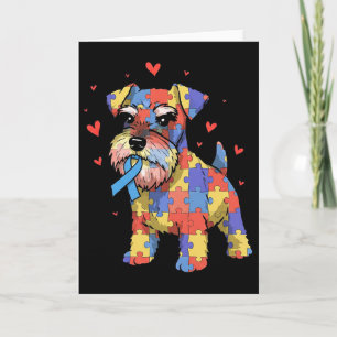 Miniature Schnauzer Puzzle Autismus-Bewusstsein Hu Karte