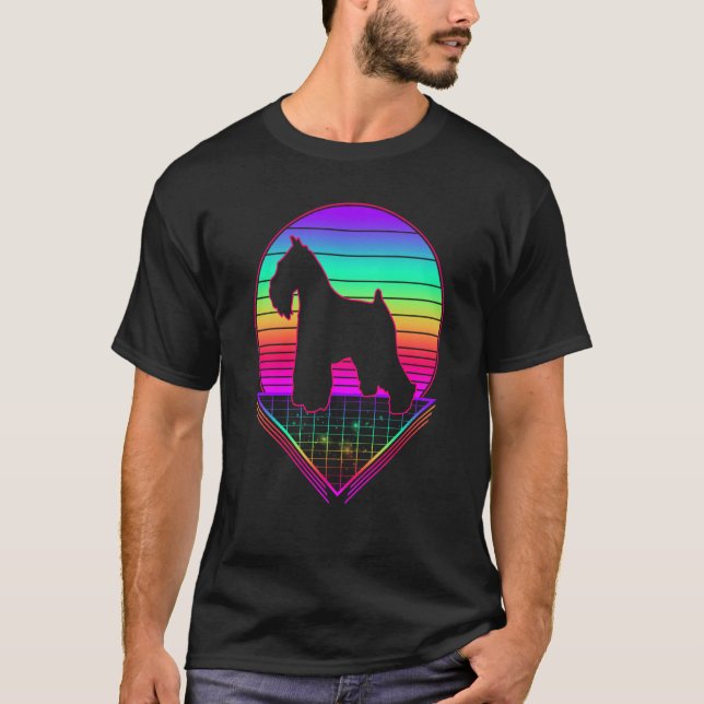 Miniature Schnauzer Retro Vintage 80s  Dog T-Shirt (Vorderseite)