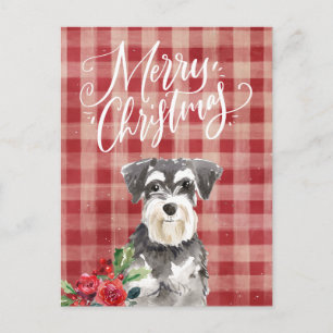 Miniature Schnauzer Rotkariert Weihnachten