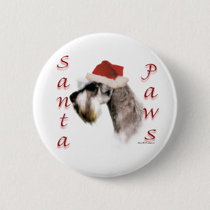 Miniature Schnauzer Santa Paws Button