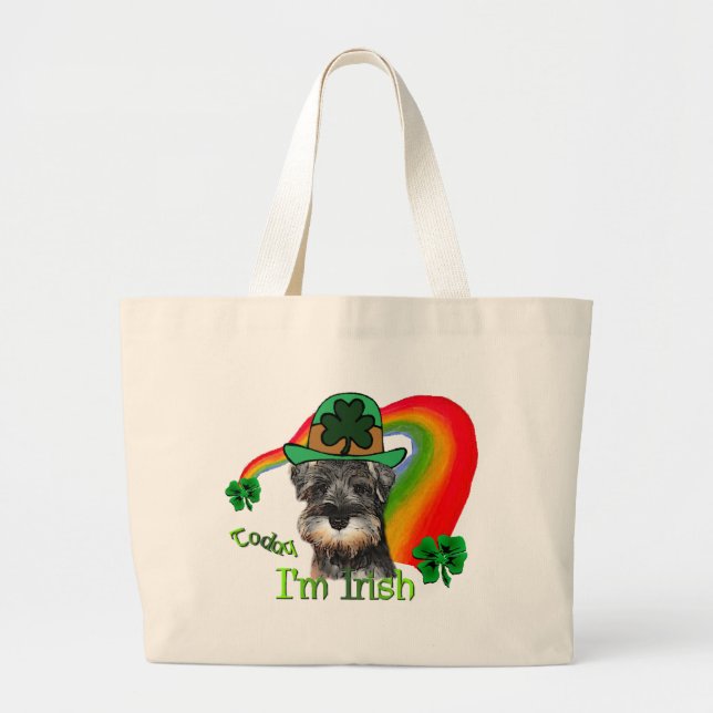 Miniature Schnauzer St Patricks Jumbo Stoffbeutel (Vorne)