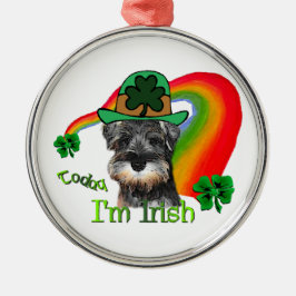 Miniature Schnauzer St Patricks Silbernes Ornament