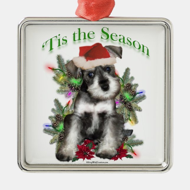 Miniature Schnauzer "Tis Ornament Aus Metall (Vorne)