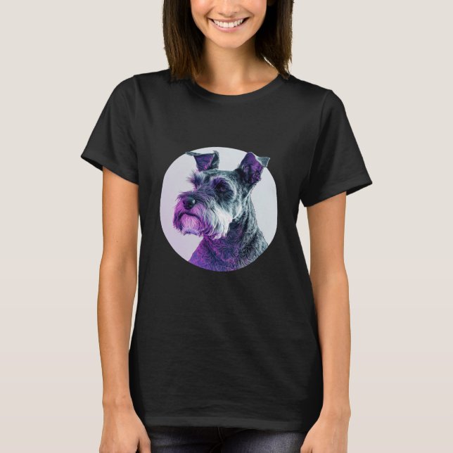 Miniature Schnauzer Vaporwave Retrowave Aesthetic T-Shirt (Vorderseite)