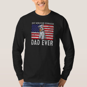 Miniature Schnauzer Vater USA Amerikanischer Flagg T-Shirt