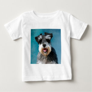 Miniature-Schnauzer-Wasserfarben-Kunstmalerei Baby T-shirt