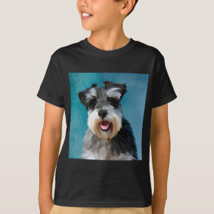 Miniature-Schnauzer-Wasserfarben-Kunstmalerei T-Shirt