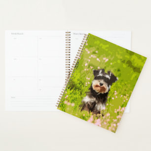 Miniature Schnauzer Water Color Art Painting Planer