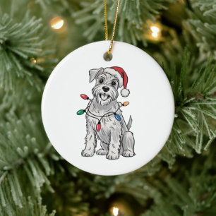 Miniature Schnauzer Weihnachten Xmas Hunde Liebhab Keramik Ornament