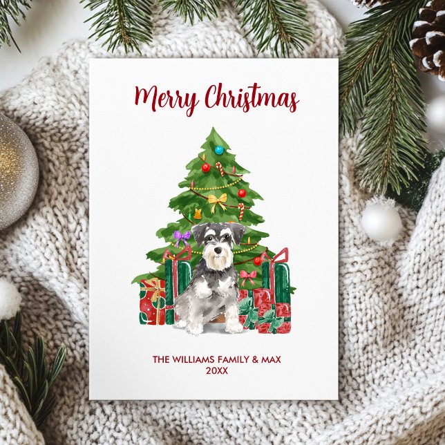 Miniature Schnauzer Weihnachtskarte Feiertagskarte (Von Creator hochgeladen)
