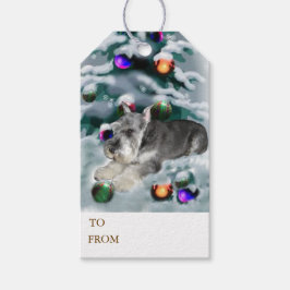 Miniature Schnauzer Weihnachtszeit Geschenkanhänger