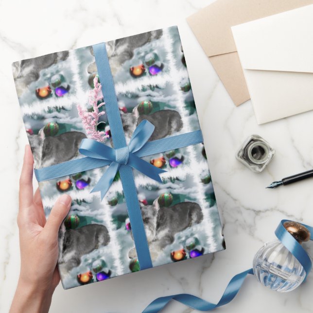 Miniature Schnauzer Weihnachtszeit Geschenkpapier (Schenken)