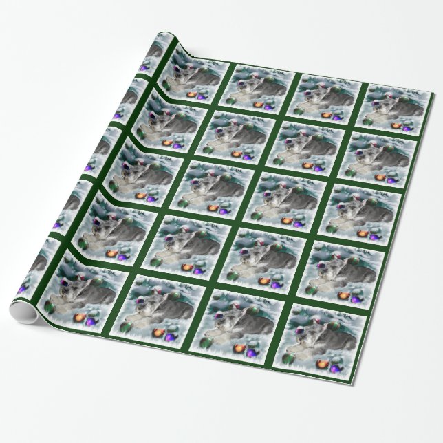 Miniature Schnauzer Weihnachtszeit Geschenkpapier (Ungerollt)