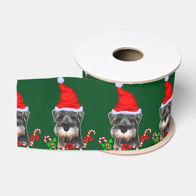 Miniature Schnauzer Weihnachtszeit Ripsband (Spule)