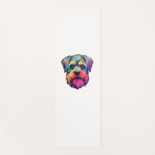 Miniature Shining Schnauzer Neon Retro Sticker Yogamatte