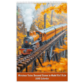 Miniature Trains 2026 Calendar – Seasonal Scenes i Kalender