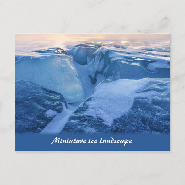 Miniatureislandschaft und Sonnenuntergang Postkarte (Vorderseite)